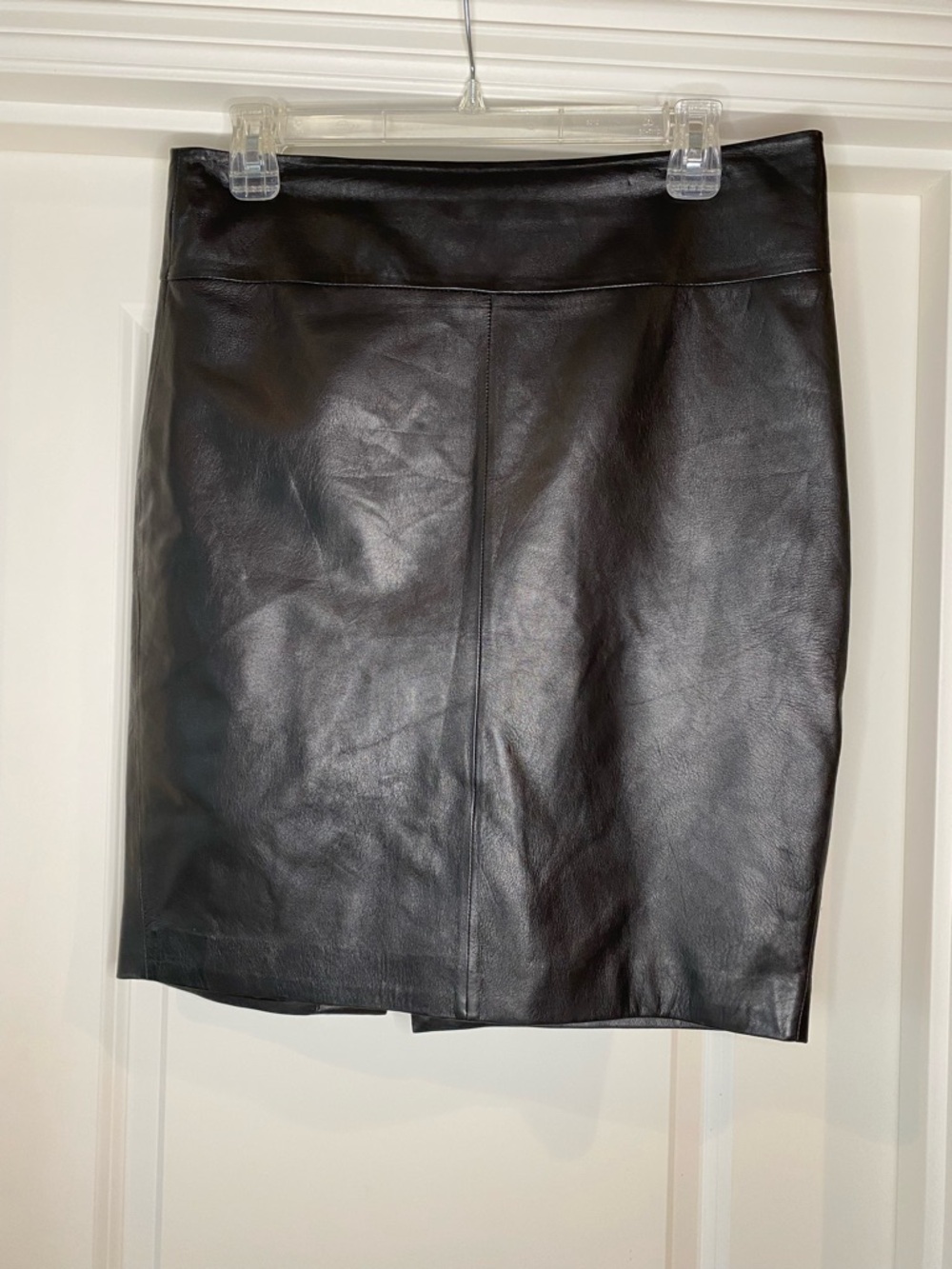 Black Lambskin pencil leather skirt